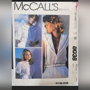 McCall's 8038 Woman's 80s Sailor Tops